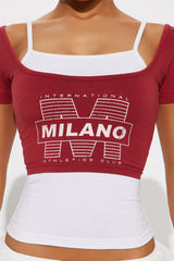 Milano 2 Piece Top - Red/combo