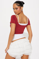 Milano 2 Piece Top - Red/combo