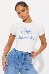 Eat Spaghetti Baby Tee - White