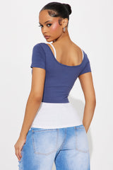 LA Baby 2 Piece Top - Blue/combo