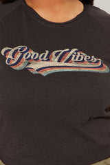 Good Vibes Raglan Tee - Black