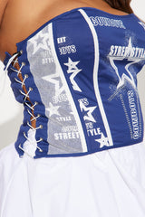 All Star Player Corset Top - Royal/combo