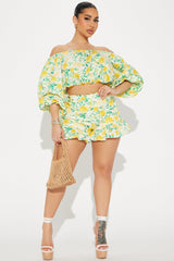 Mollie Short Set - Yellow/combo