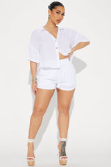 By The Coast Gauze Short Set - White