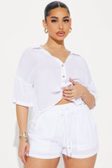 By The Coast Gauze Short Set - White