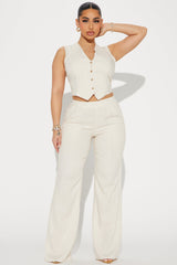 Perfect Vacay Linen Pant Set - Taupe
