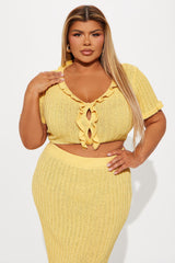Brunch Mimosas Midi Skirt Set - Yellow