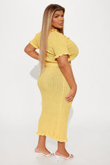 Brunch Mimosas Midi Skirt Set - Yellow