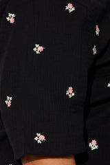 Pretty Girl Era Embroidered Short Set - Black