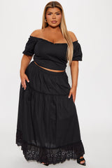 Melissa Maxi Skirt Set - Black