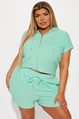 Elyna Terry Cloth Short Set - Sage