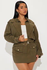 Safari Vibe Skirt Set - Olive
