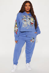 Ed Hardy Brave Eagle Cropped Hoodie - Blue