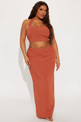 Sweet Life Linen Skirt Set - Rust