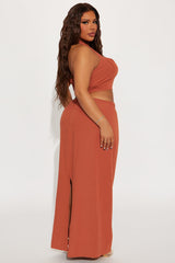 Sweet Life Linen Skirt Set - Rust
