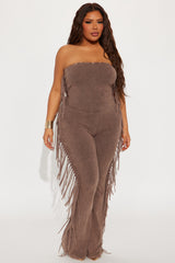 Festival Fringe Washed Pant Set - Mocha
