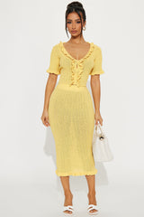 Brunch Mimosas Midi Skirt Set - Yellow