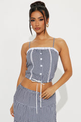 On A Stroll Gingham Skirt Set - Black/White