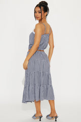 On A Stroll Gingham Skirt Set - Black/White