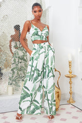 Ibiza Nights Tropical Pant Set - Green/combo