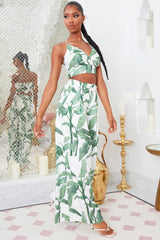 Ibiza Nights Tropical Pant Set - Green/combo