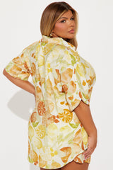 Citrus Charm Short Set - Yellow/combo