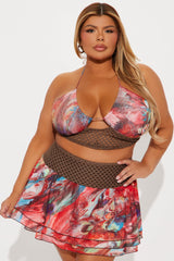 City Sirens Mini Skirt Set - Brown Combo