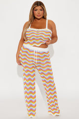 Shyla Crochet Pant Set - Ivory/combo