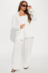 Leah Linen Blazer Pant Set - Ivory
