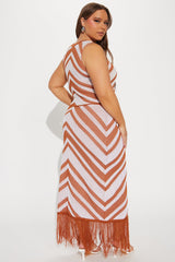 Riley Crochet Maxi Skirt Set - Rust/combo