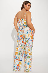 Italian Summer Pant Set - White/combo