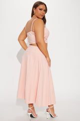 Bubbly Nights Midi Skirt Set - Pink