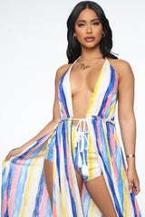 Gypsy Rose Short Set - Blue/combo