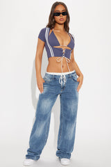 Crowd Went Wild 2 Piece Top - Blue