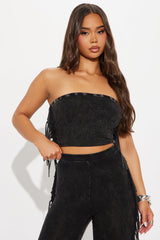 Festival Fringe Washed Pant Set - Black