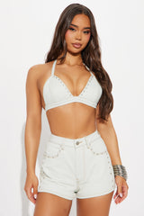 Hey Darling Denim Short Set - Light Wash