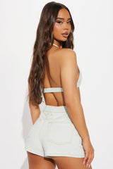 Hey Darling Denim Short Set - Light Wash