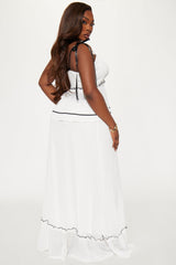 Cassie Chiffon Skirt Set - White