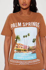 Palm Springs Poolside Tee - Brown