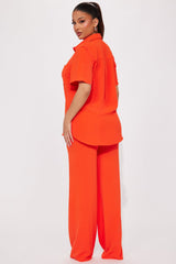 Makenzie Short Sleeve Pant Set - Orange