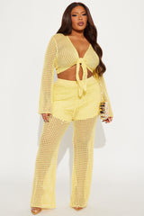 Annalee Crochet Pant Set - Yellow