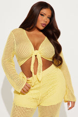 Annalee Crochet Pant Set - Yellow
