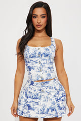 Travel Cutie Skirt Set - Blue/combo