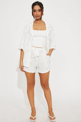 Pretty Girl Era Embroidered Short Set - White