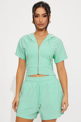 Elyna Terry Cloth Short Set - Sage