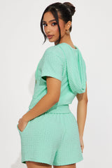 Elyna Terry Cloth Short Set - Sage