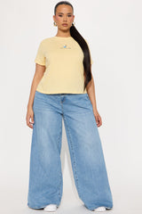 Have A Rice Day Embroidered Tee - Yellow
