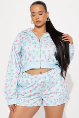 Fiona Floral Short Set - Light Blue