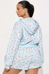 Fiona Floral Short Set - Light Blue