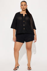 Sandy Crochet Short Set - Black